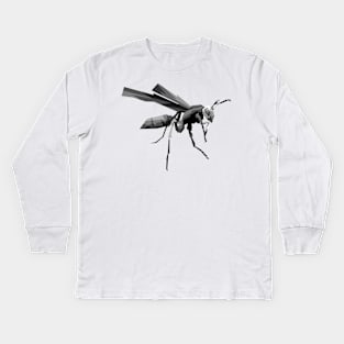 bee grayscale pop art Kids Long Sleeve T-Shirt